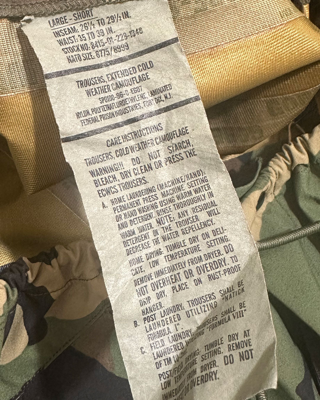 96's U.S.ARMY "ECWCS" GORE-TEX PANTS  M/R,L/S