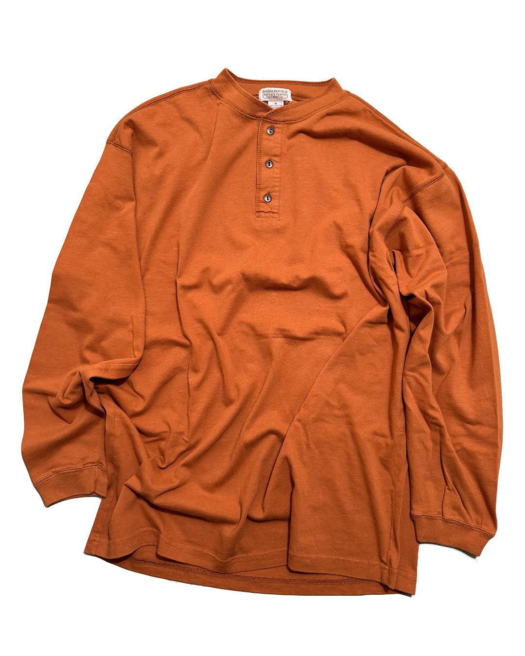 "80s BANANA REPUBLIC" Henry Neck L/S Tee