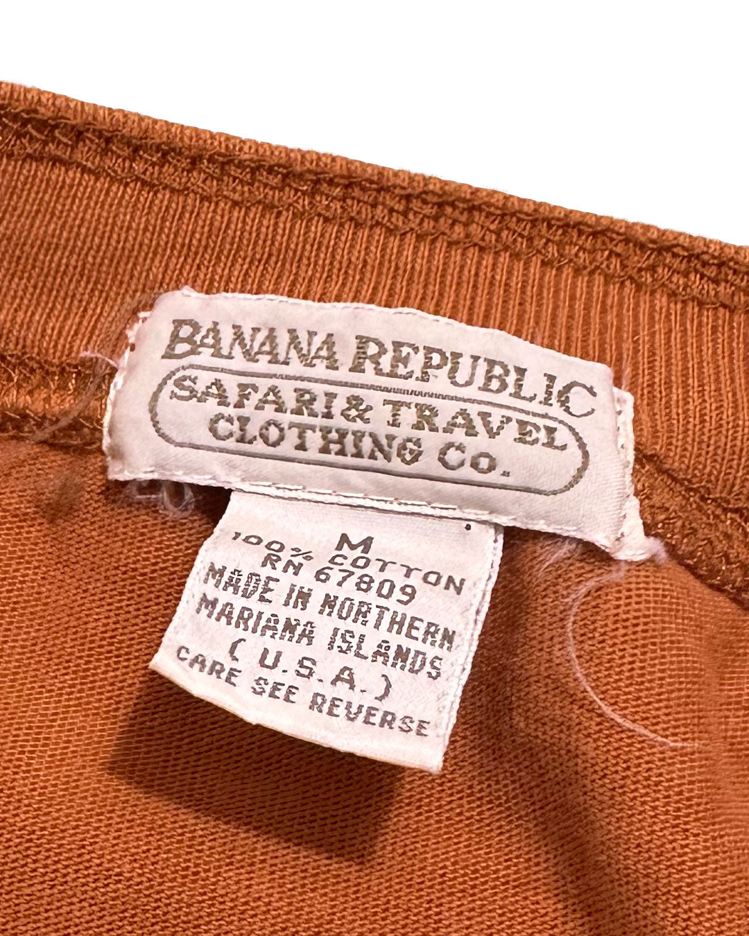 "80s BANANA REPUBLIC" Henry Neck L/S Tee