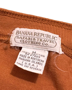 "80s BANANA REPUBLIC" Henry Neck L/S Tee