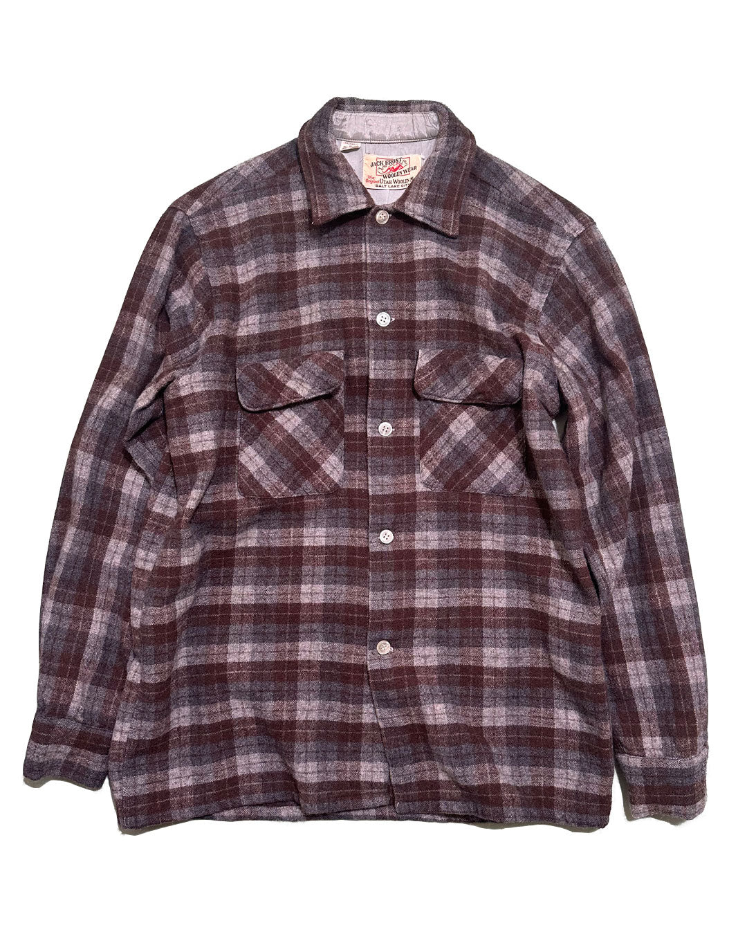 "60s- JACK FROST WOOLEN WEAR" Wool Shirt