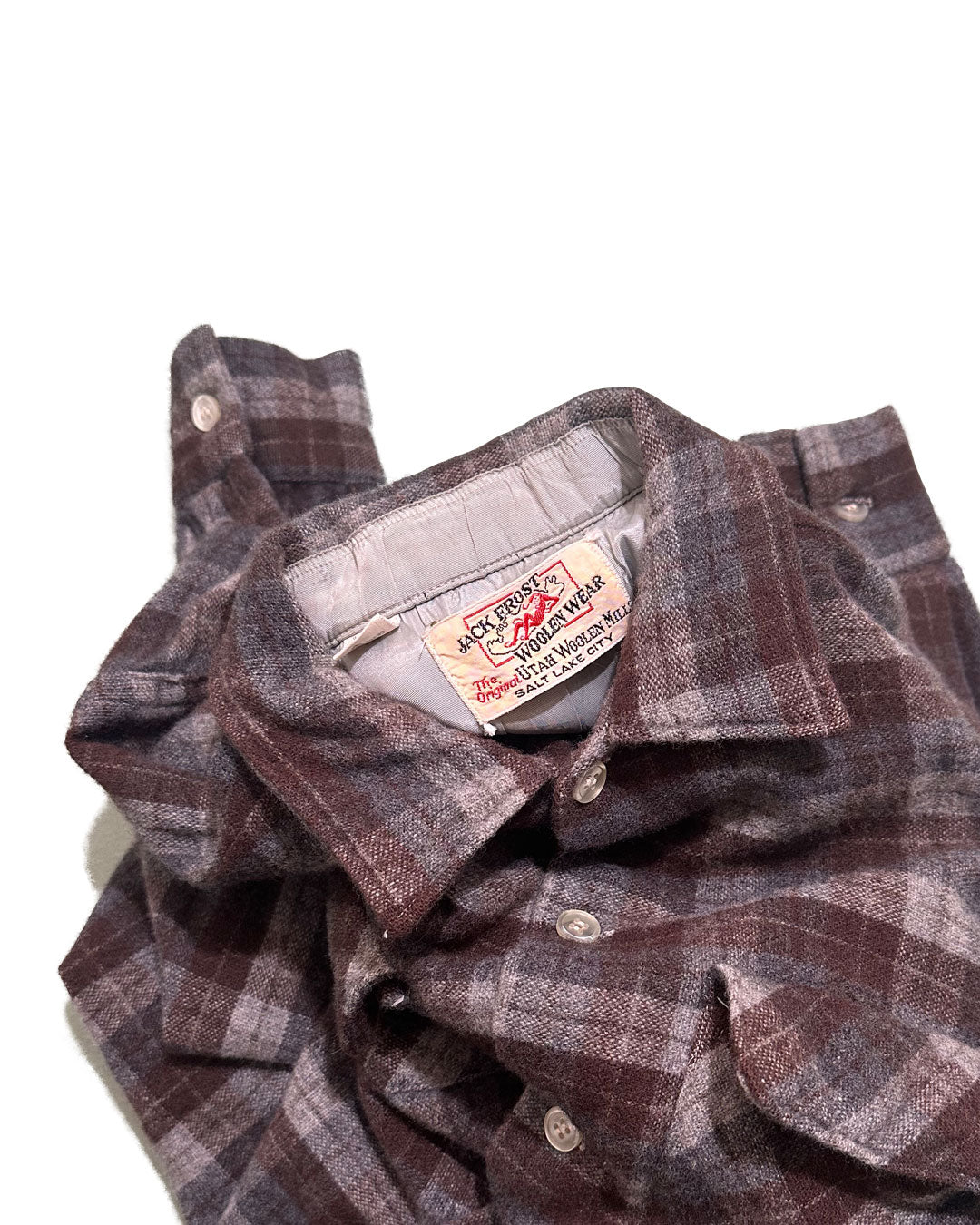 "60s- JACK FROST WOOLEN WEAR" Wool Shirt