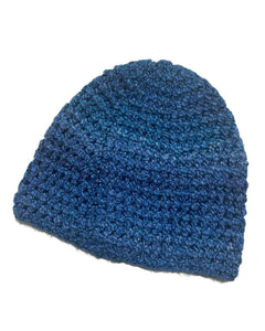 Handmade Knit Cap BLUE/GRAY