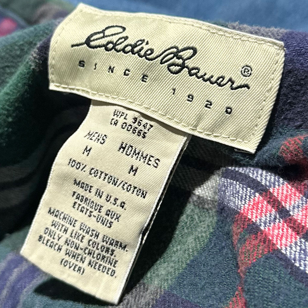 "90s Eddie Bauer " Flannel lyner Denim Shirt