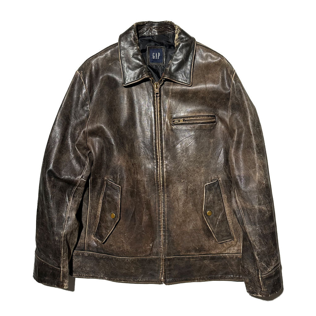 "OLD GAP" Slashed Leather Jacket