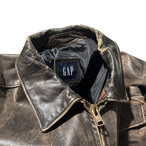 "OLD GAP" Slashed Leather Jacket