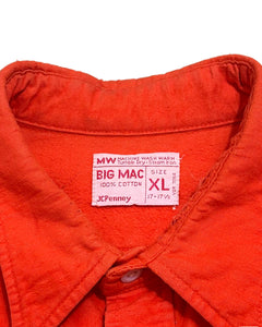 "70s BIGMAC" Orange flannel Shirt
