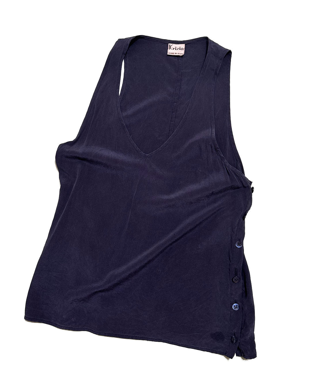 "100%Silk" Deep V neck