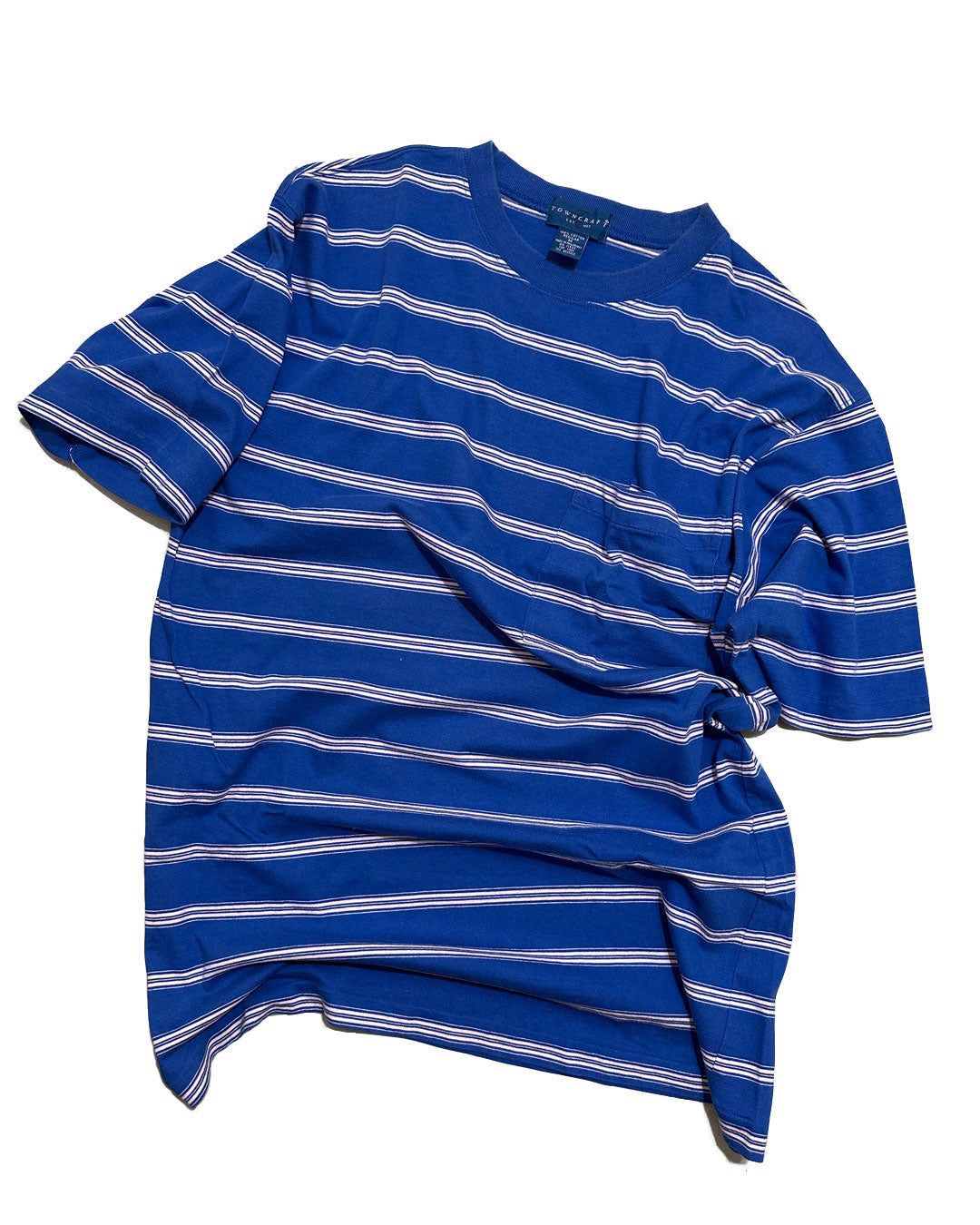 "90s TOWNCRAFT" Striped Pocket Tee