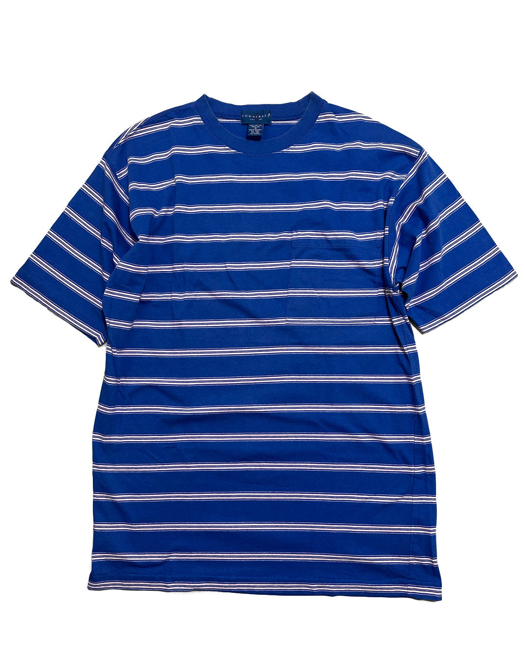 "90s TOWNCRAFT" Striped Pocket Tee