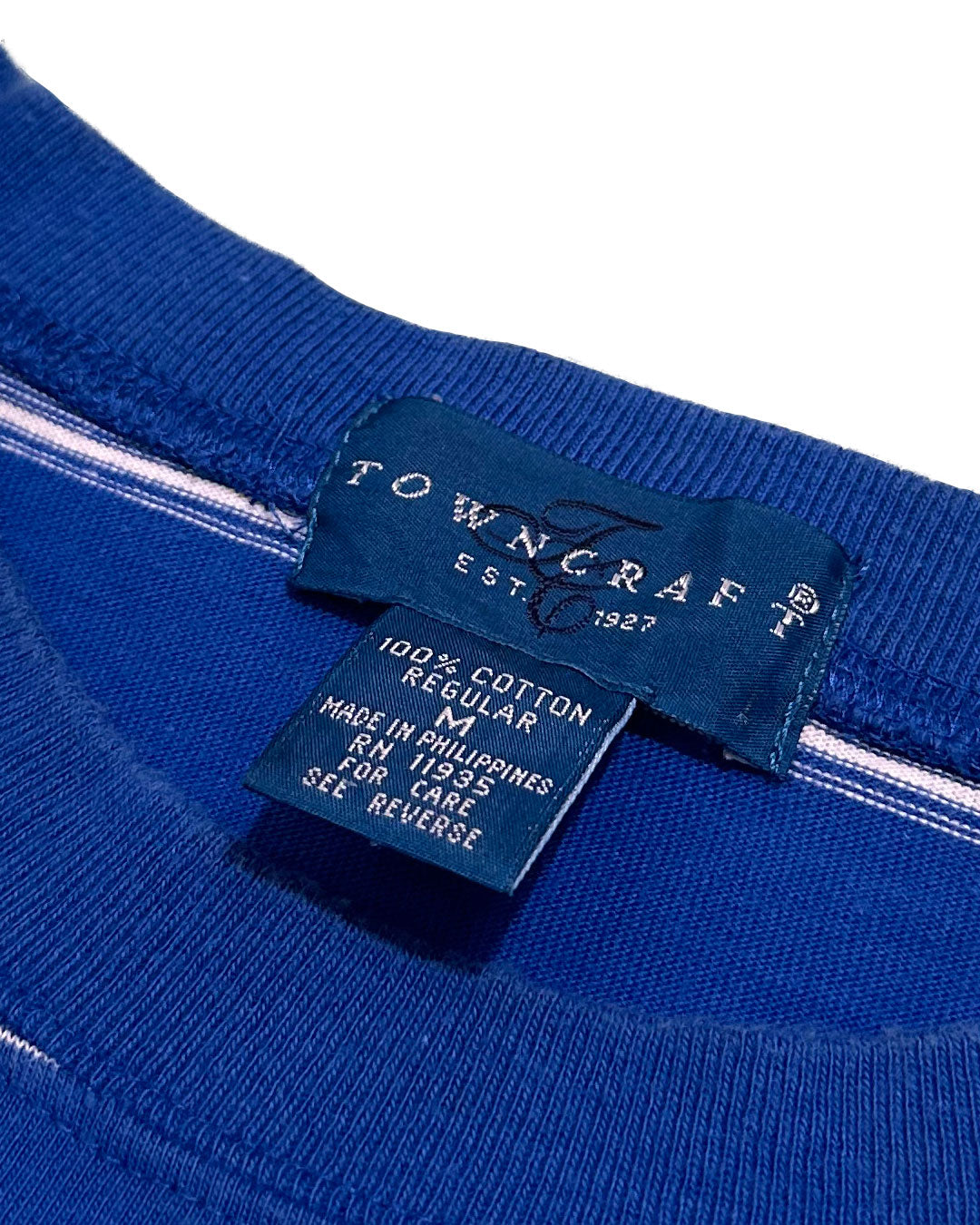 "90s TOWNCRAFT" Striped Pocket Tee