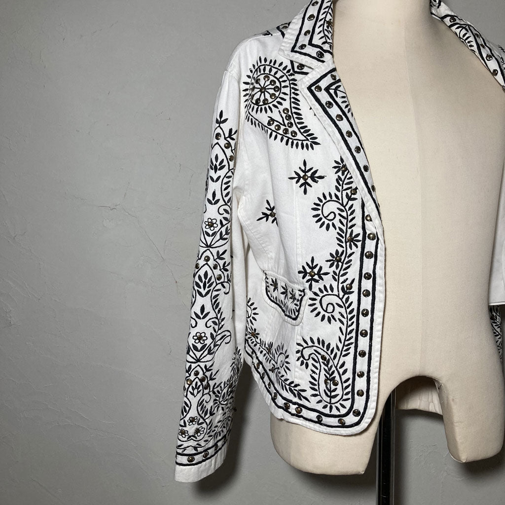 Embroidered&studded Jacket