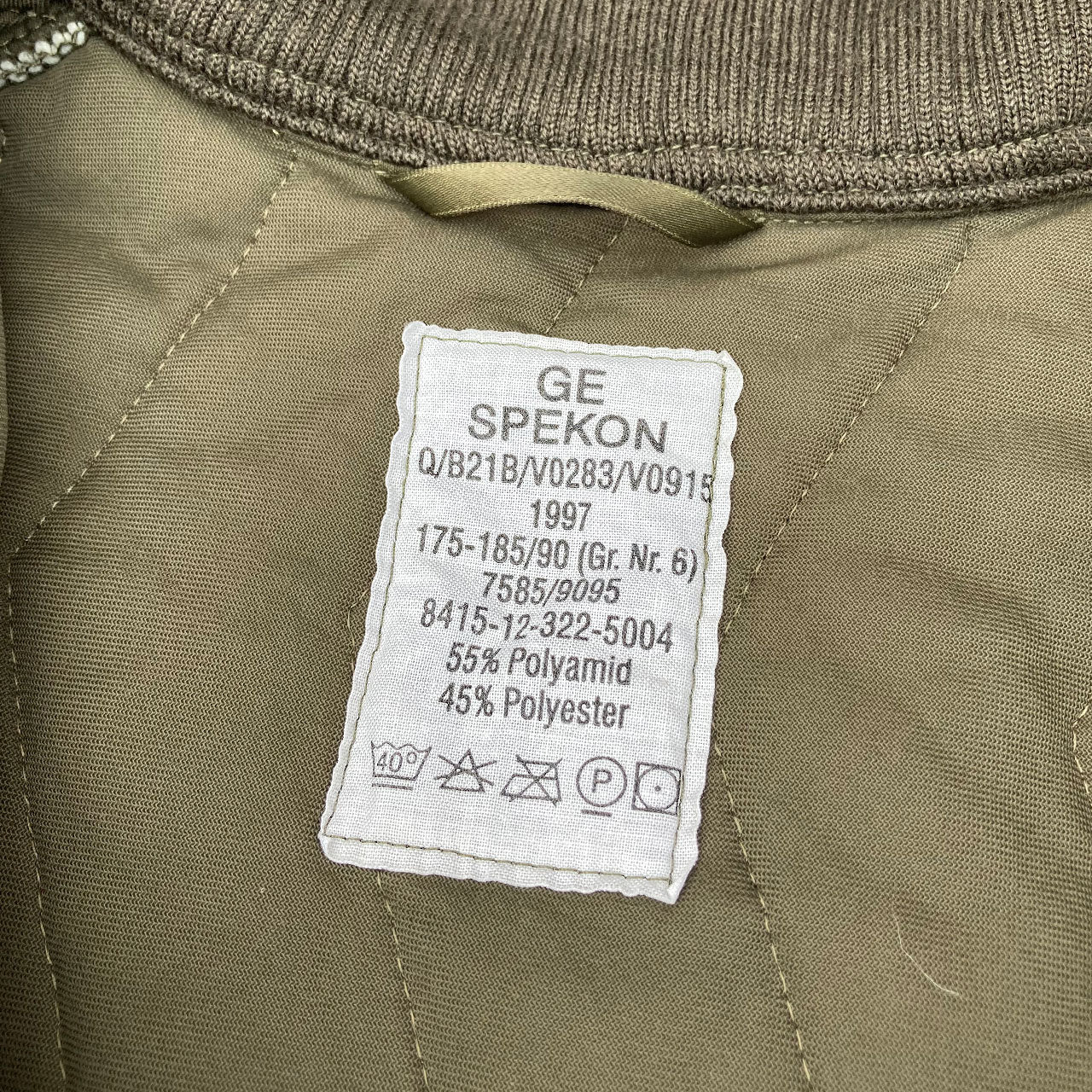 "GE SPEKON" German Military Quilting Jacket